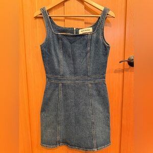 Reformation Denim Midi Dress in Dark Blue